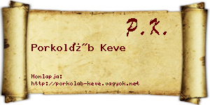 Porkoláb Keve névjegykártya